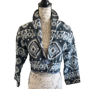Vintage Southwestern Cropped Blazer Jacket M